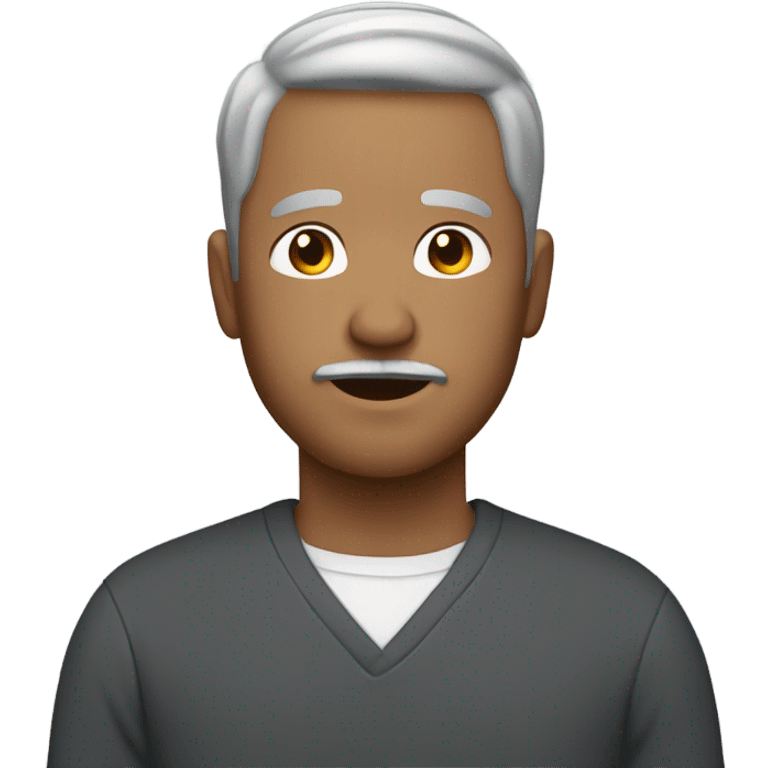 person with short hair, goatee, graying hair, not to white, round face emoji