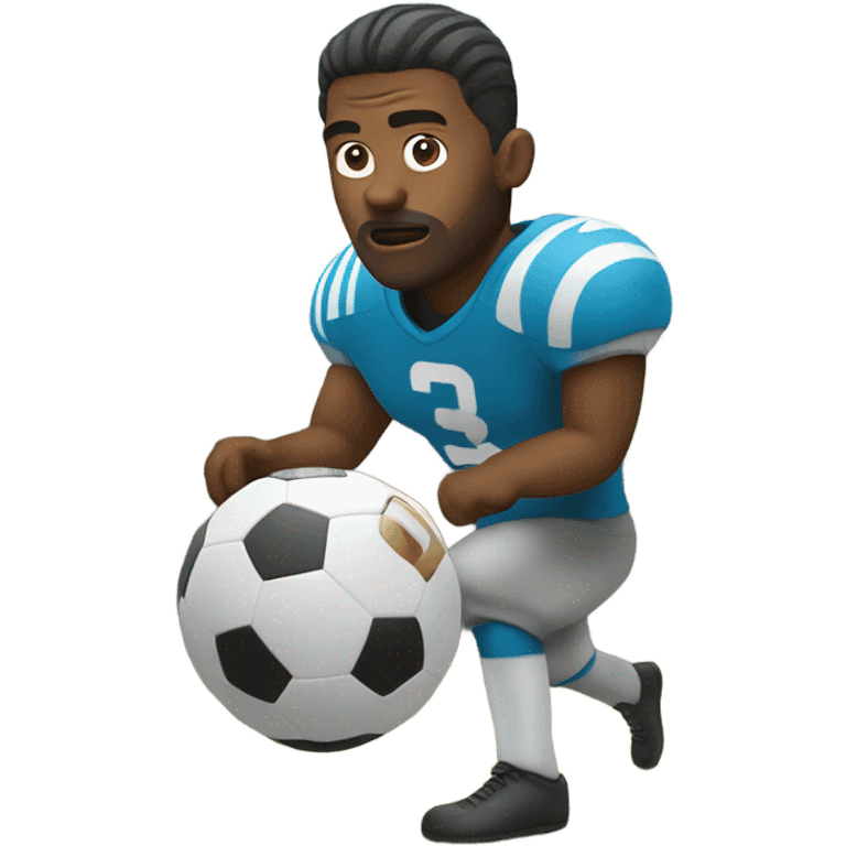 Baled man playing football  emoji