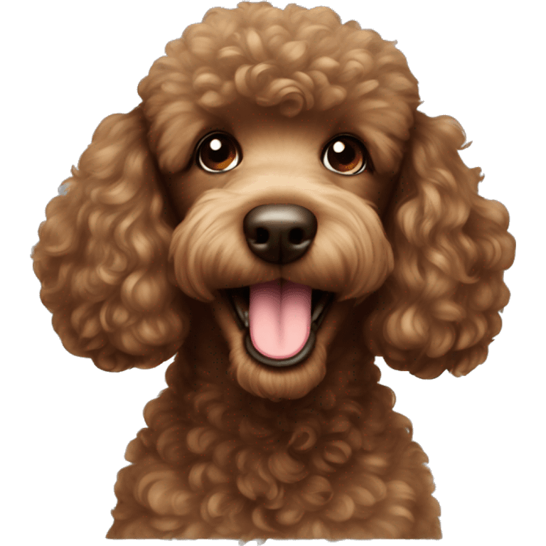 Kissing brown poodle smile emoji