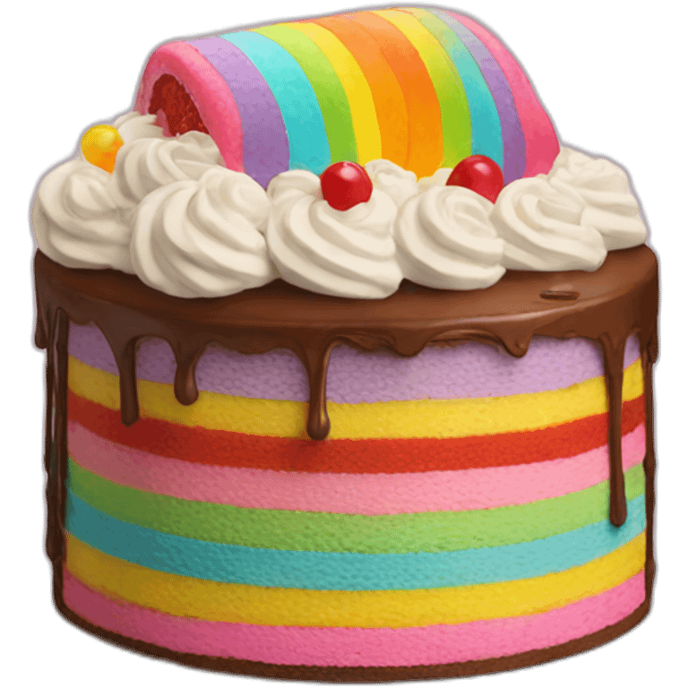 cake with rainbow emoji