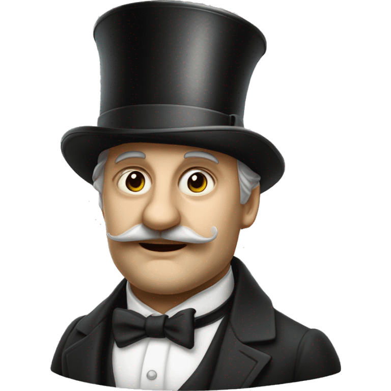 Photorealistic serious British gentleman in a monocle and a top hat emoji