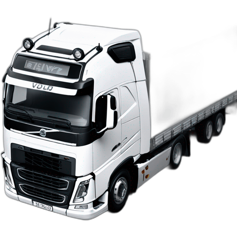 Volvo fh4 white with Olano trailer emoji