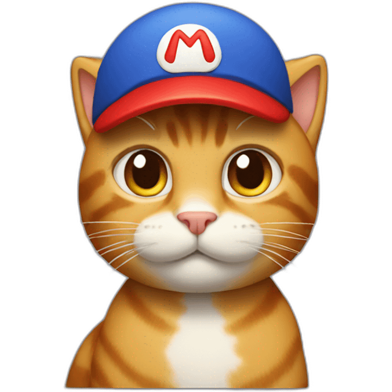 Cat with mario cap emoji