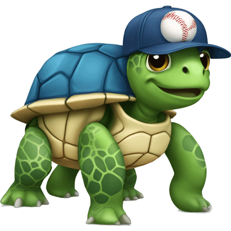 turtle wearing baseball cap emoji