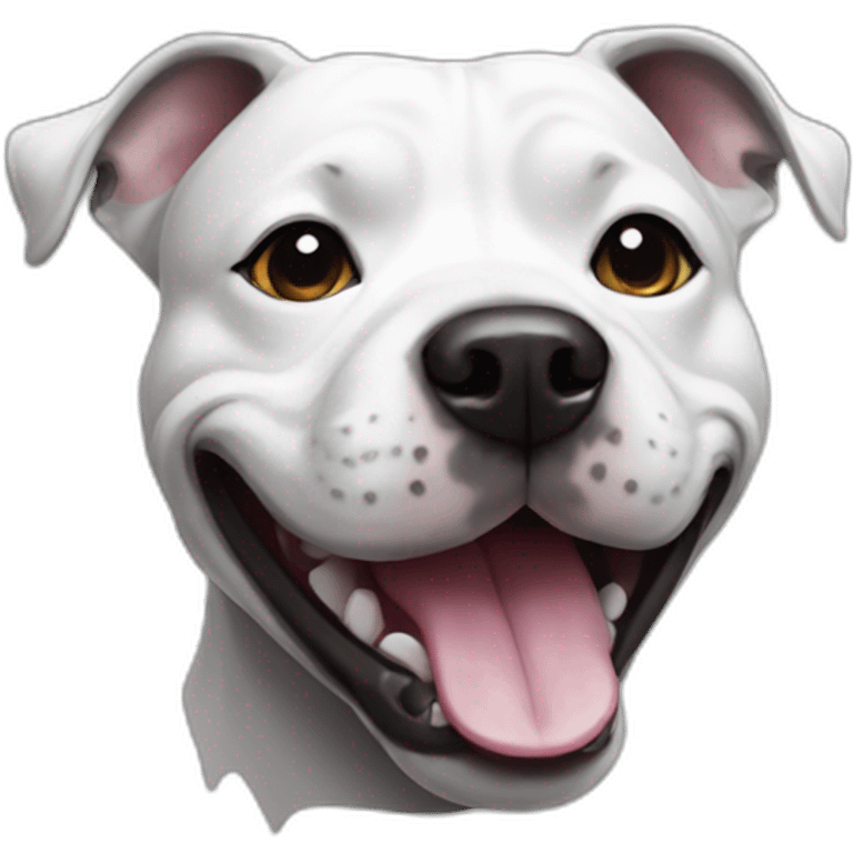 Black white Staffy smile emoji