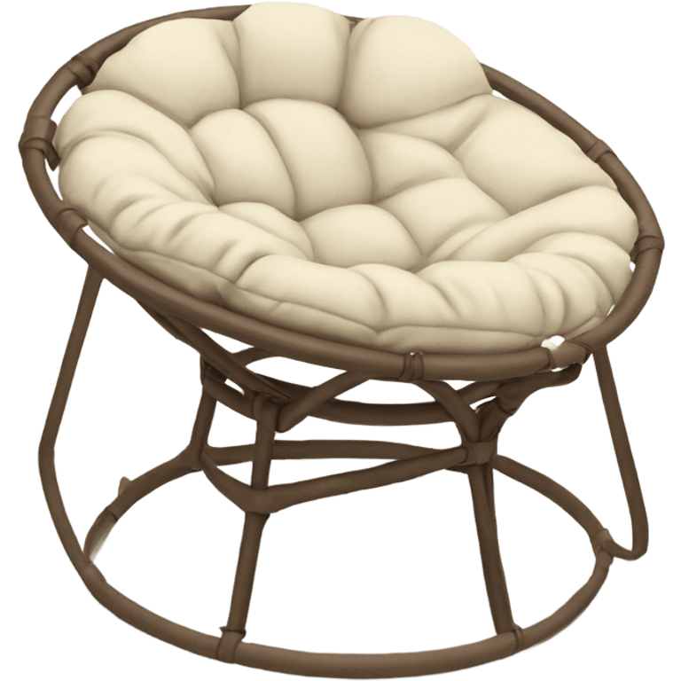 Light brown Papasan chair with cream cushion  emoji