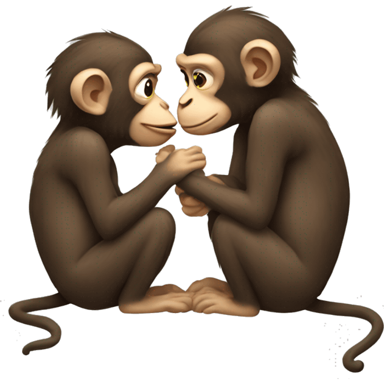 Monkeys in love emoji