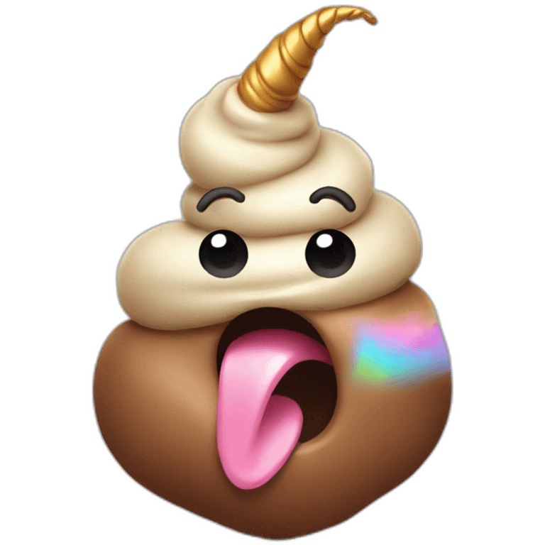 poop with a unicorn horn emoji