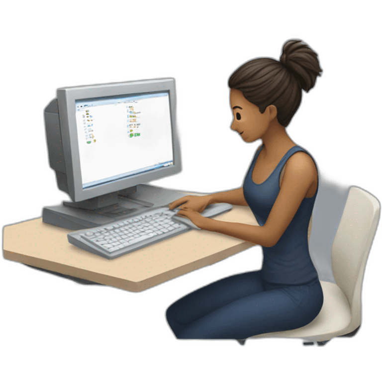 female it supporter fixing a computer emoji