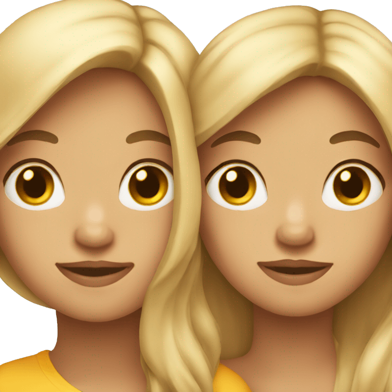 two girls with long hair emoji