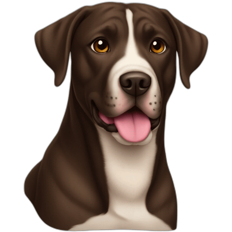 Perro  labrador pitbull solo café oscuro emoji