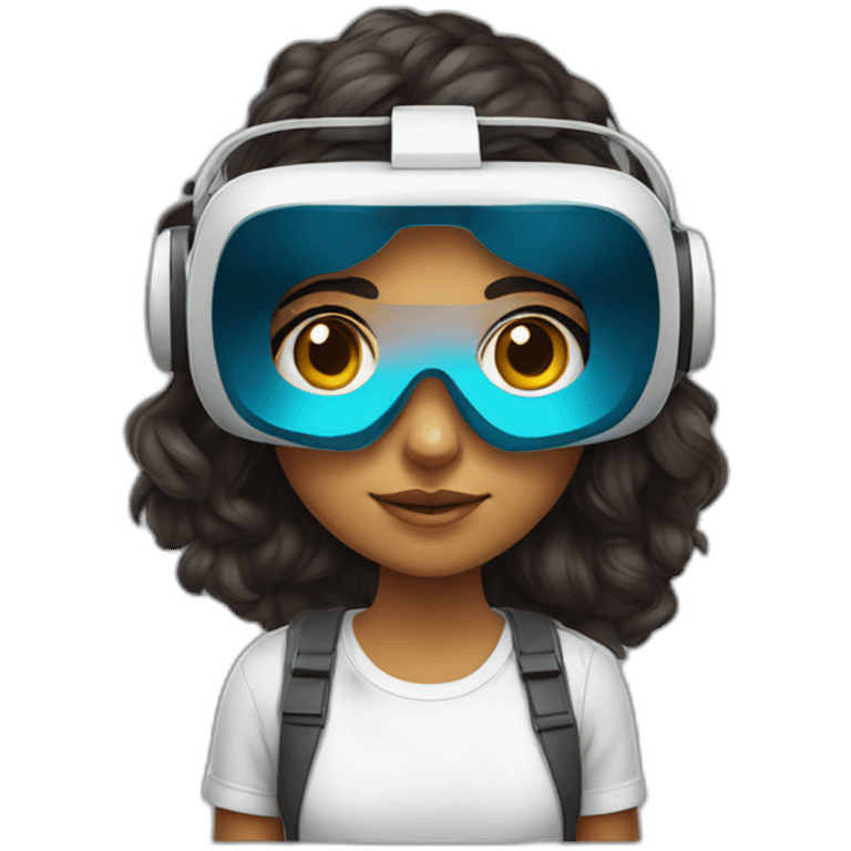 Graphic Designer colombian girl with VR headset emoji