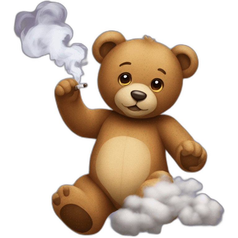 Teddy bear smoke emoji