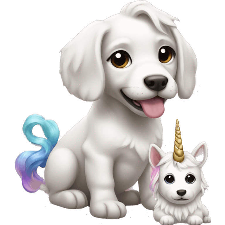 Puppy and unicorn  emoji