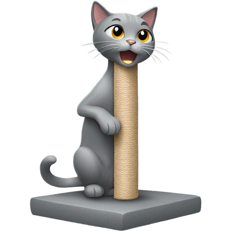 Grey cat scratching post  emoji