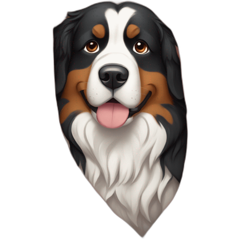 sad bernese mountain dog wrapped in a blanket emoji