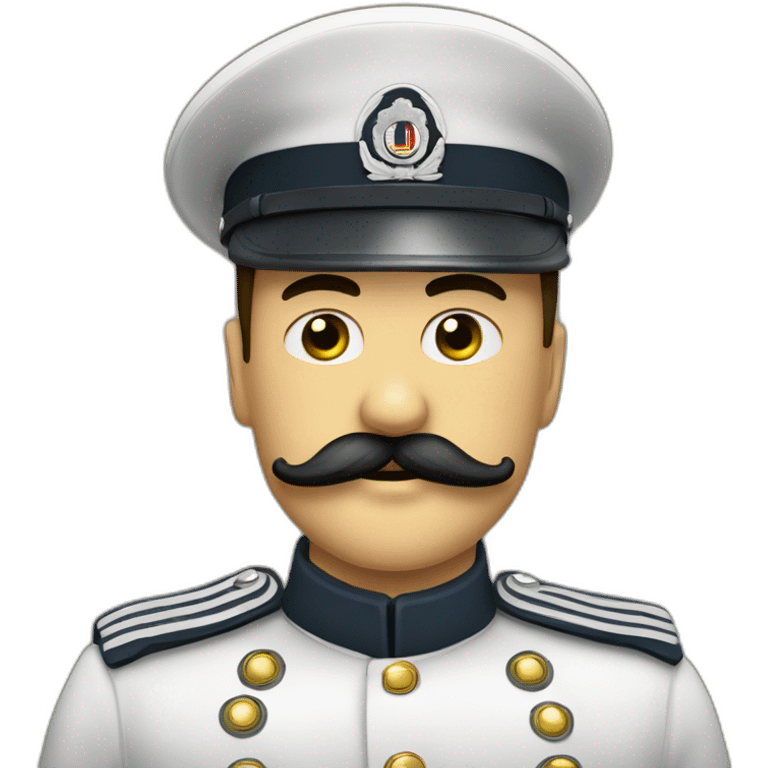 Personne avec une minuscule moustache carré habiller en tenus militaire emoji