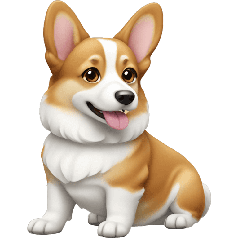 Tan and white corgi emoji