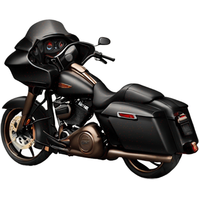 Black Harley Road glide with bronze wheels emoji