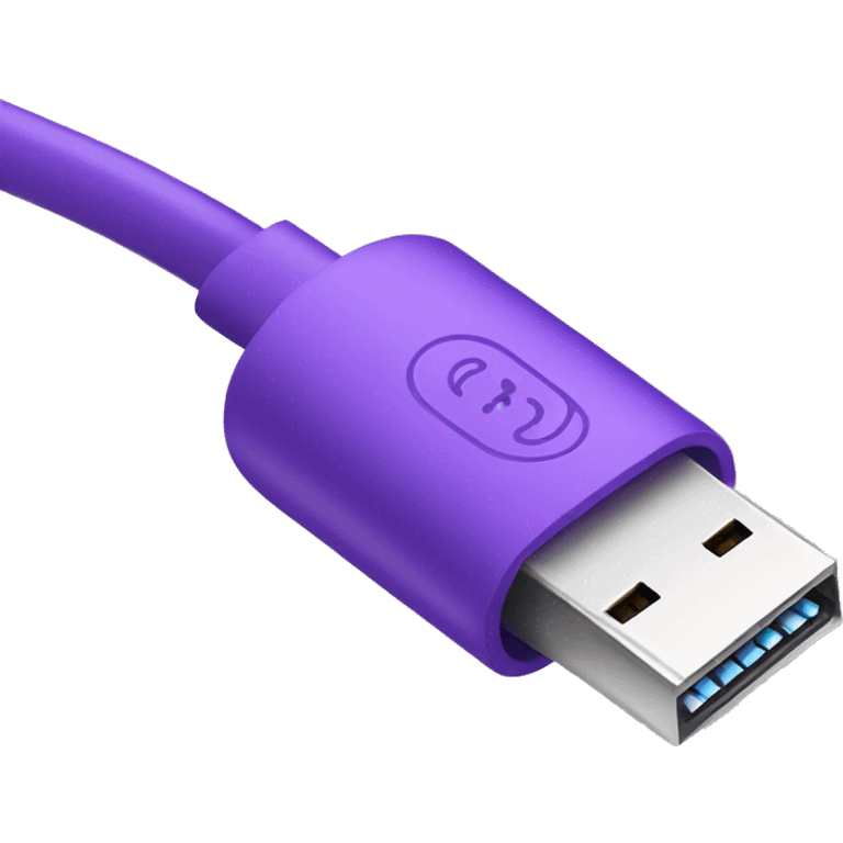 Purple rolled up usb cable emoji