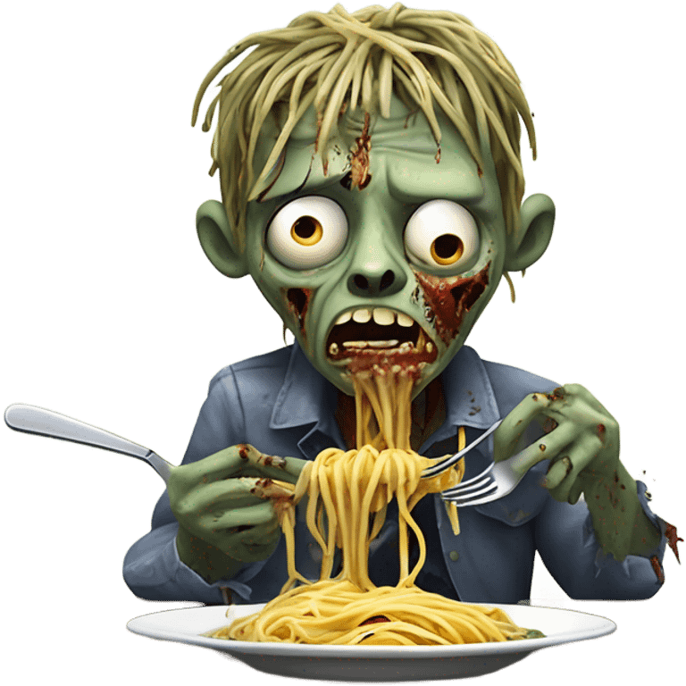 Zombie eating spaghetti emoji