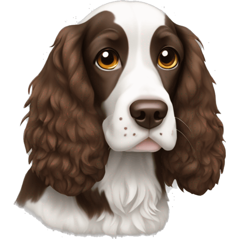 2 white and brown springer spaniel emoji