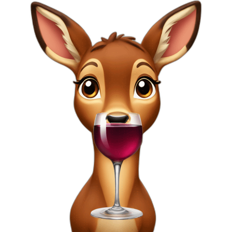 bambi drinking wine emoji