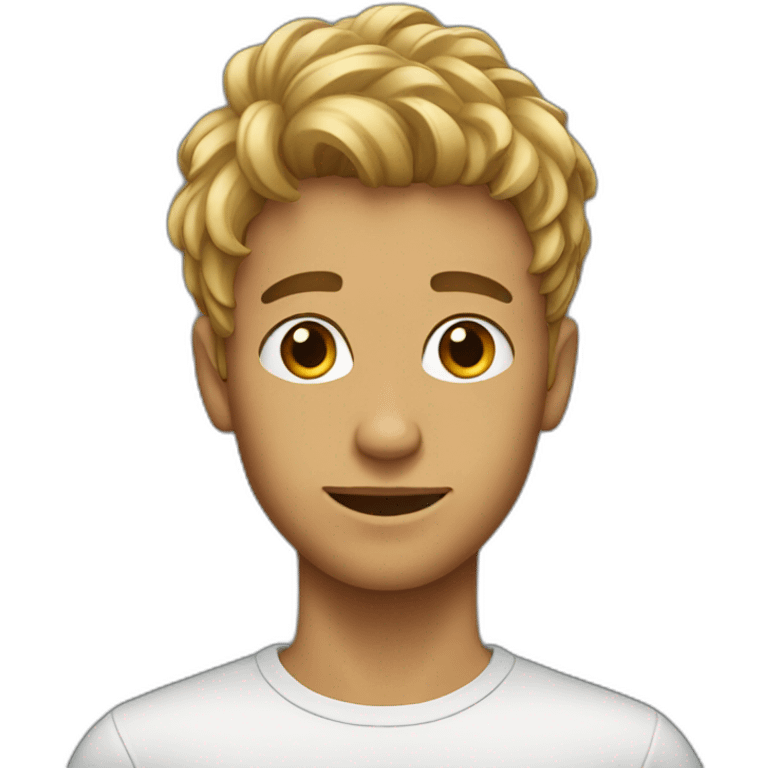 young man with hair emoji