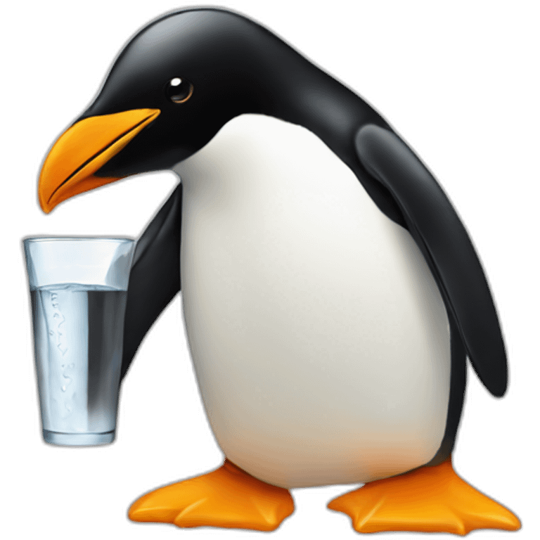 Penguin drinking prime emoji