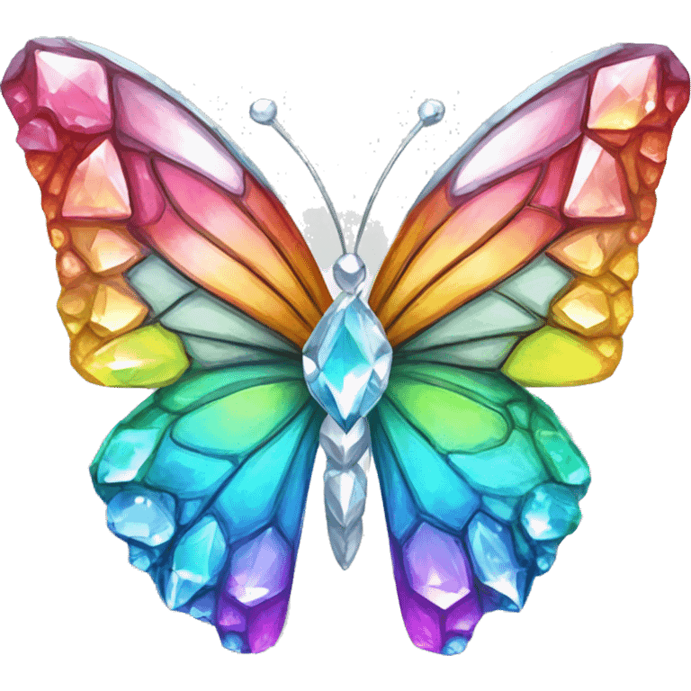 Rainbow-Diamond-Gem-Butterfly-Crystal-Fly emoji