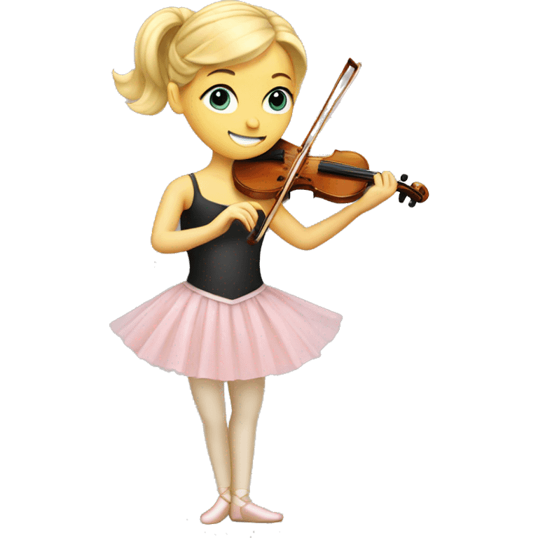 blonde ballet girl playing violin emoji