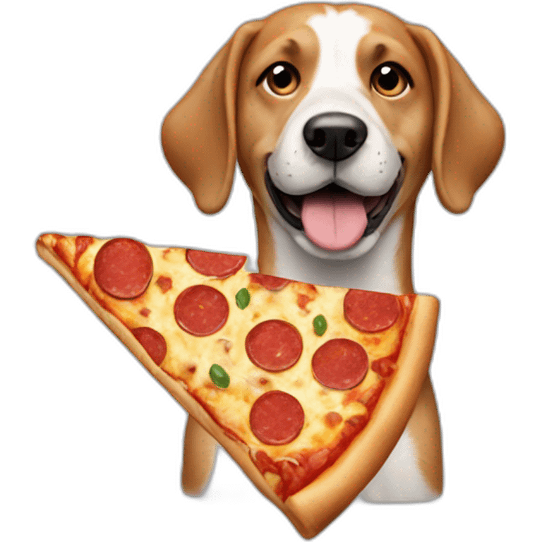 Dog with pizza emoji