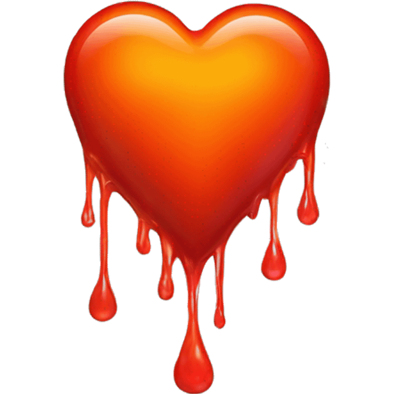 bleeding red heart shape glowing red-orange emoji