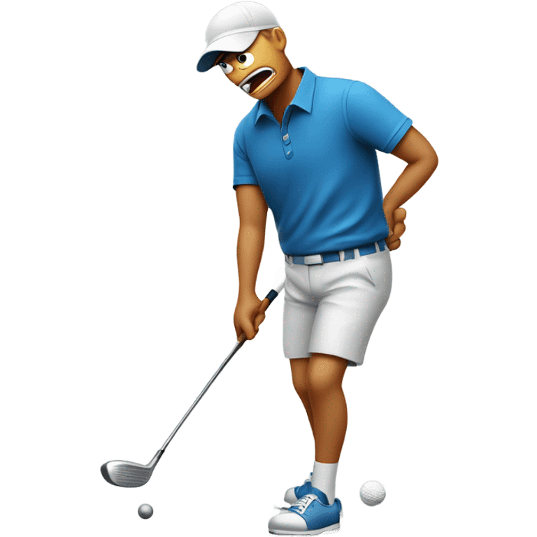 Angry golfer breaking a golf club emoji