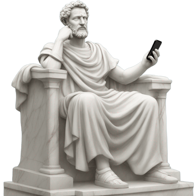 marble marcus aurelius statue talking on the phone emoji