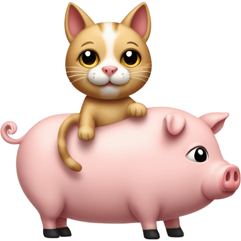 Cat riding a pig emoji