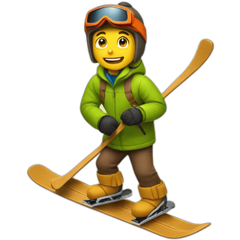 Ski en bois emoji