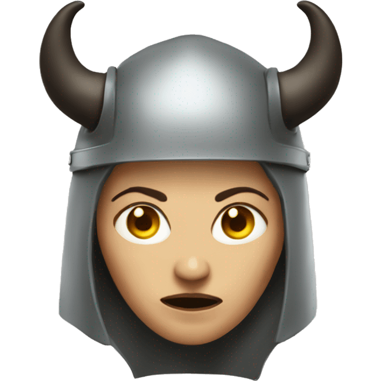 Scary woman with horned helmet emoji