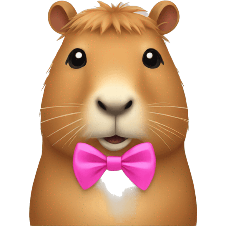 Capybara with a pink bow emoji