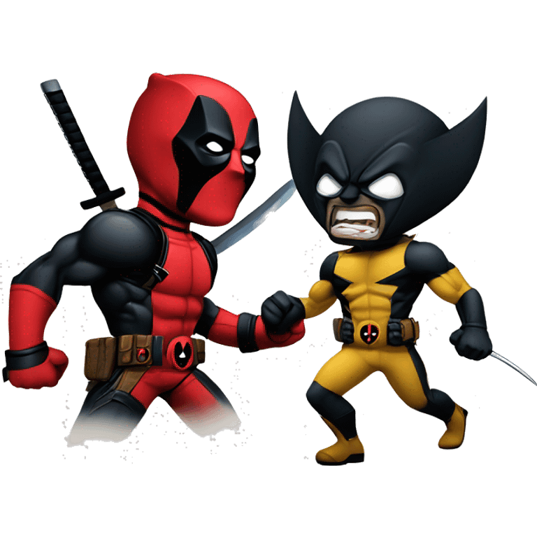 deadpool and wolverine fighting emoji