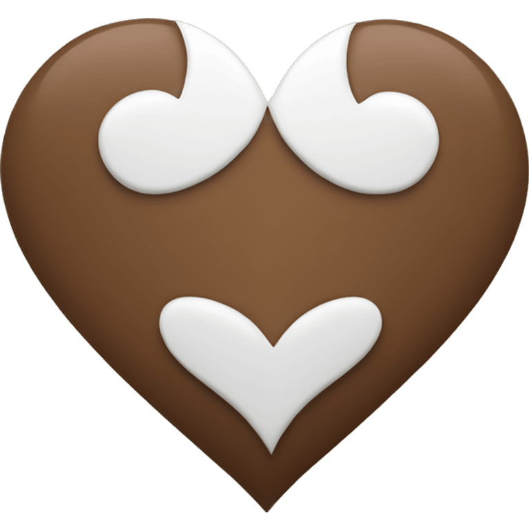 Heart with white and brown halfs emoji