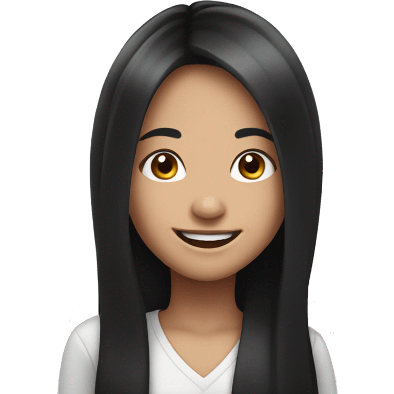 smiling girl with long black hair emoji