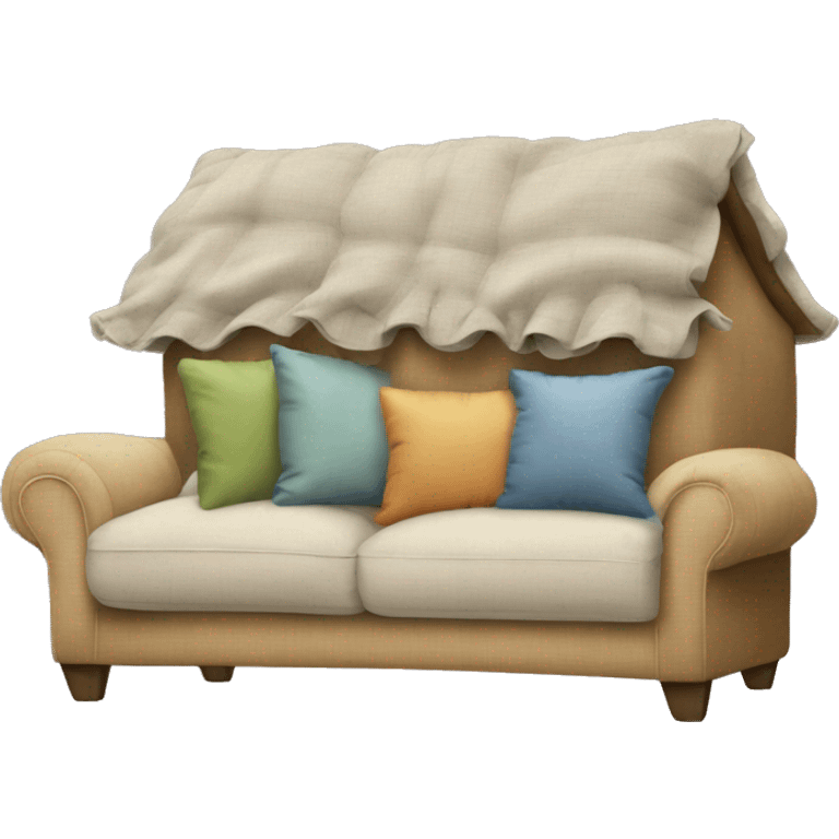 house made of pillows on the sofa emoji