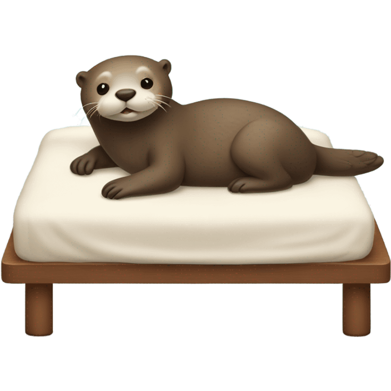 Otter laying in bed emoji