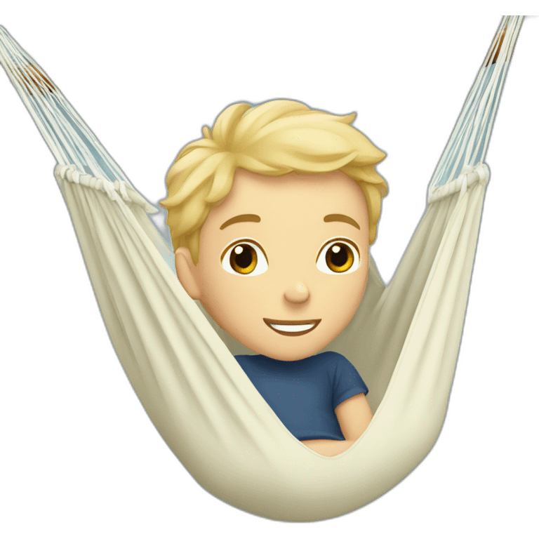 a white kid laying in hammock emoji