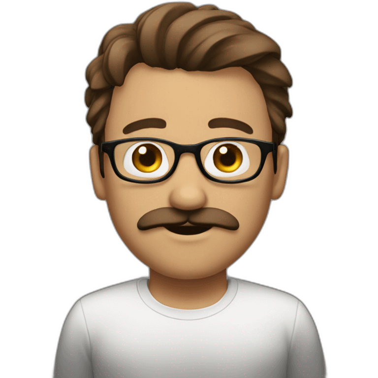 rickyedit (w/glasses and moustache and brown short hair and a big nose) emoji