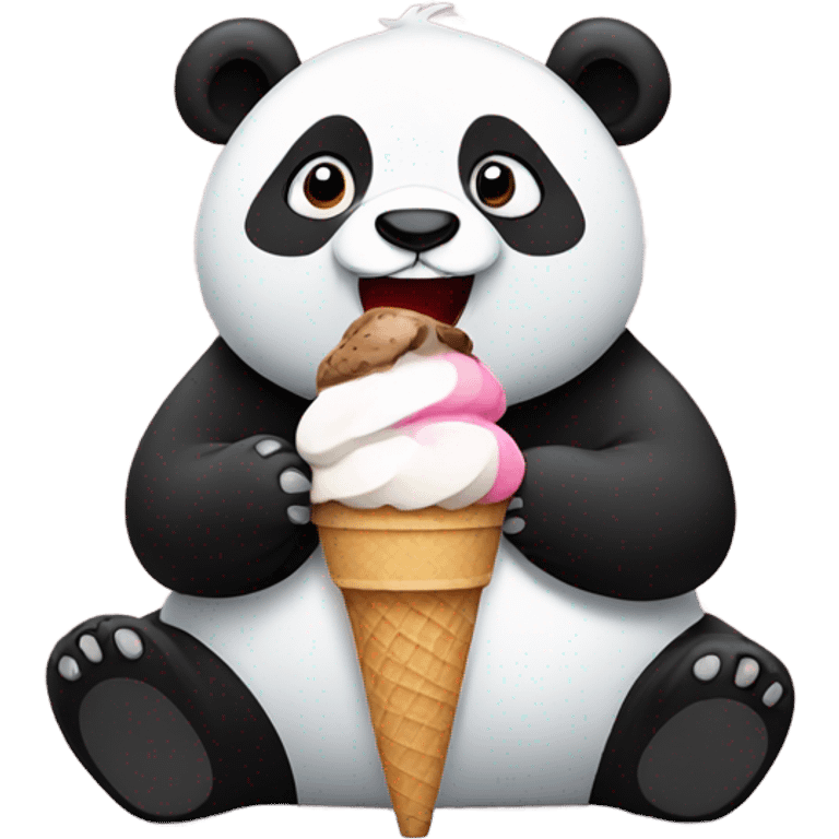 Panda eating ice cream emoji