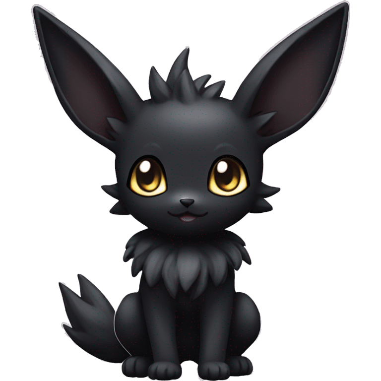 Dark Black Kawaii Eeveelution-Cute-Pokémon-fusion full body emoji