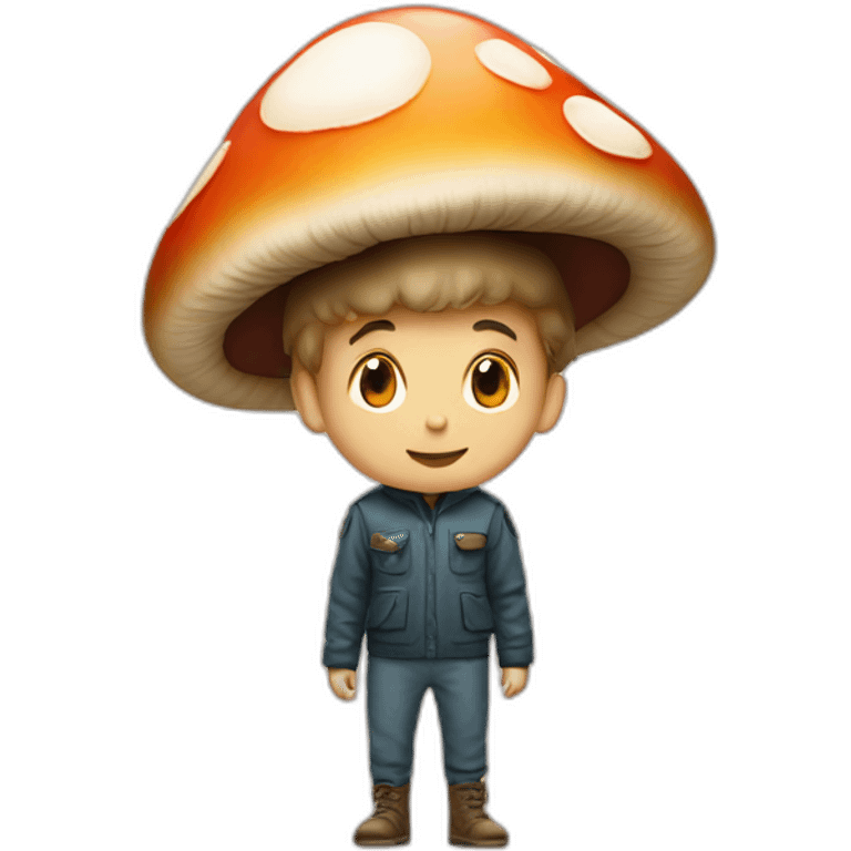 A mushrooms boy in à mushroom universes emoji