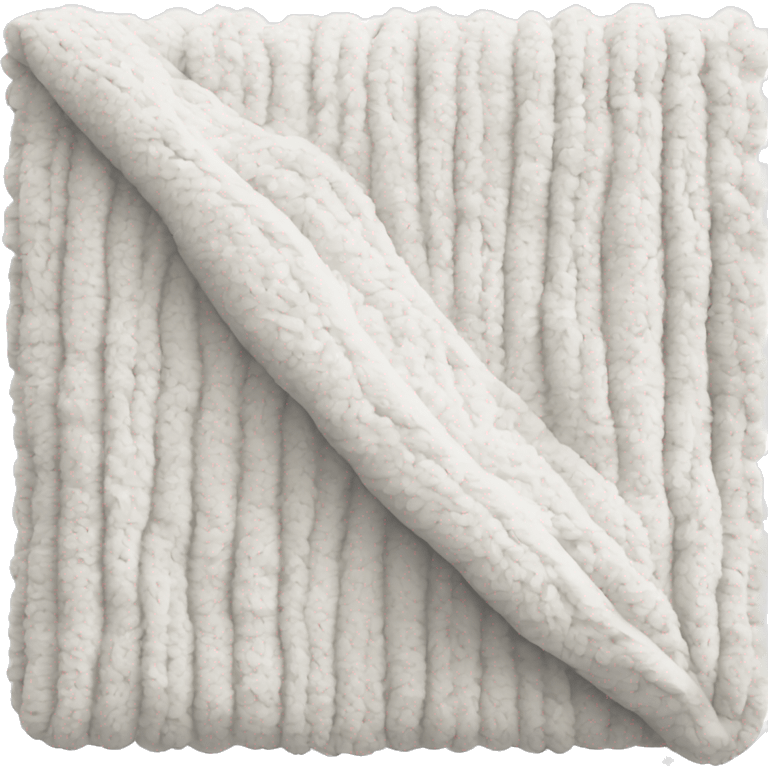 Realistic cozy white chenille blanket emoji